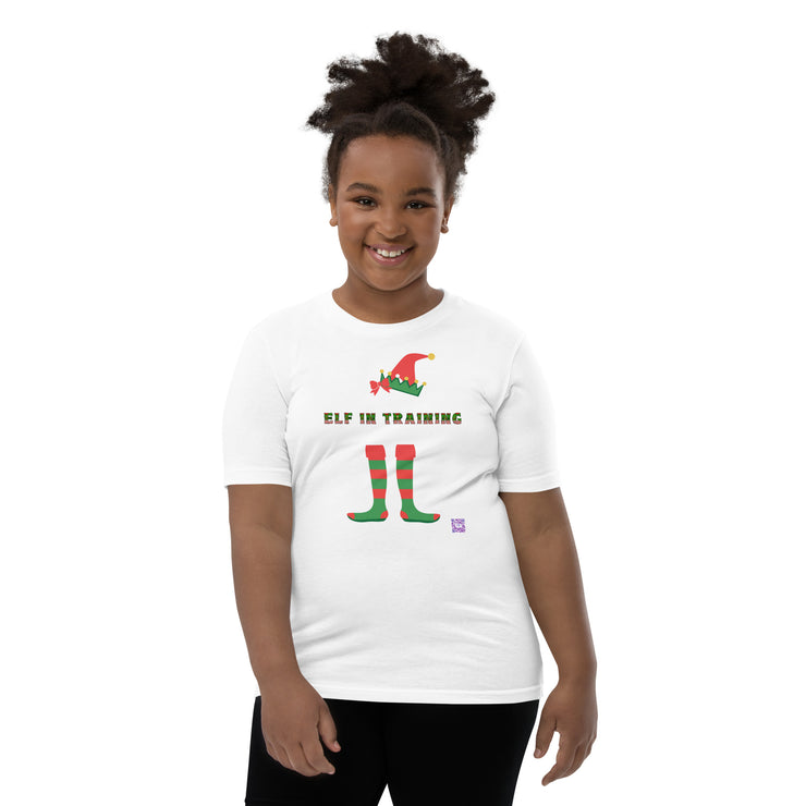 Christmas Elf in Training Youth T-Shirt, Holiday Elf Costume Tee, Festive Elf Shirt, Funny Christmas Shirt, Cute Elf Graphic Tee