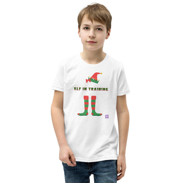 Christmas Elf in Training Youth T-Shirt, Holiday Elf Costume Tee, Festive Elf Shirt, Funny Christmas Shirt, Cute Elf Graphic Tee